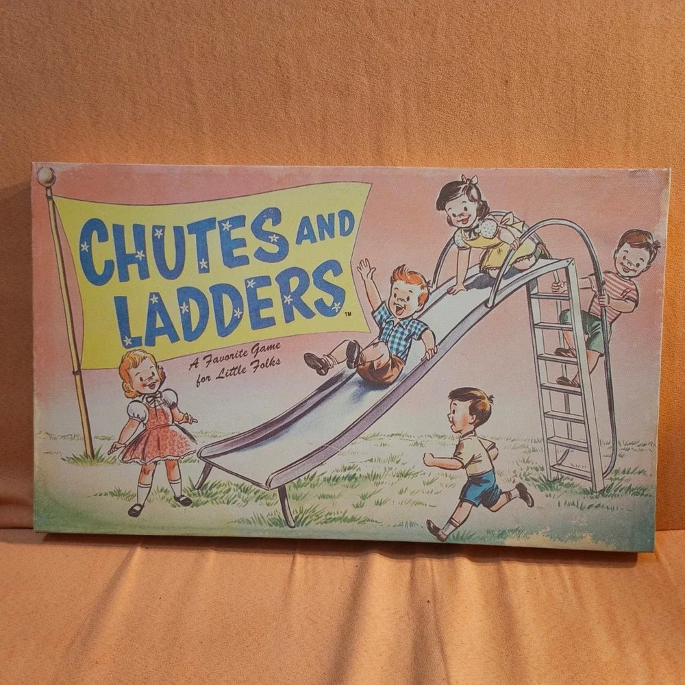 Vintage Chutes and Ladders Game Canvas Wall Art‎ Decor Retro Toy Room Game Room